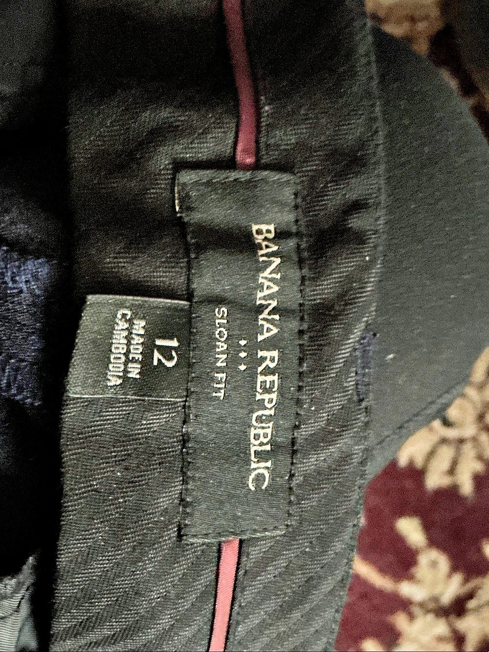 Banana Republic Sloan Fit Pants Black Trousers Size 12 - Picture 3 of 4